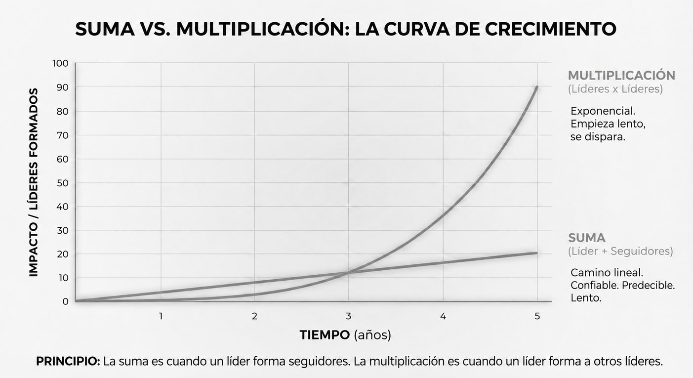 Suma vs. multiplicación: la curva de crecimiento
